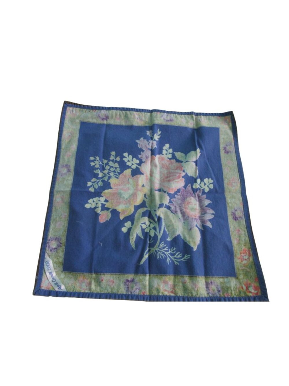 April Cornell Cottage Rose Floral Napkins Set Of 6 Blue Green Vintage Linens - Picture 12 of 12